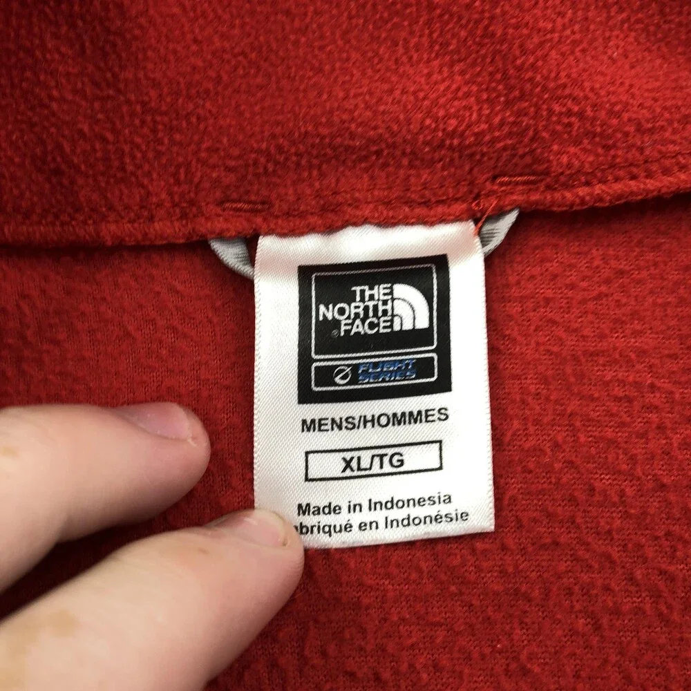 The North Face Pullover Mens XL Red 1/4 Zip Long Sleeve Flight Series Fleece Top